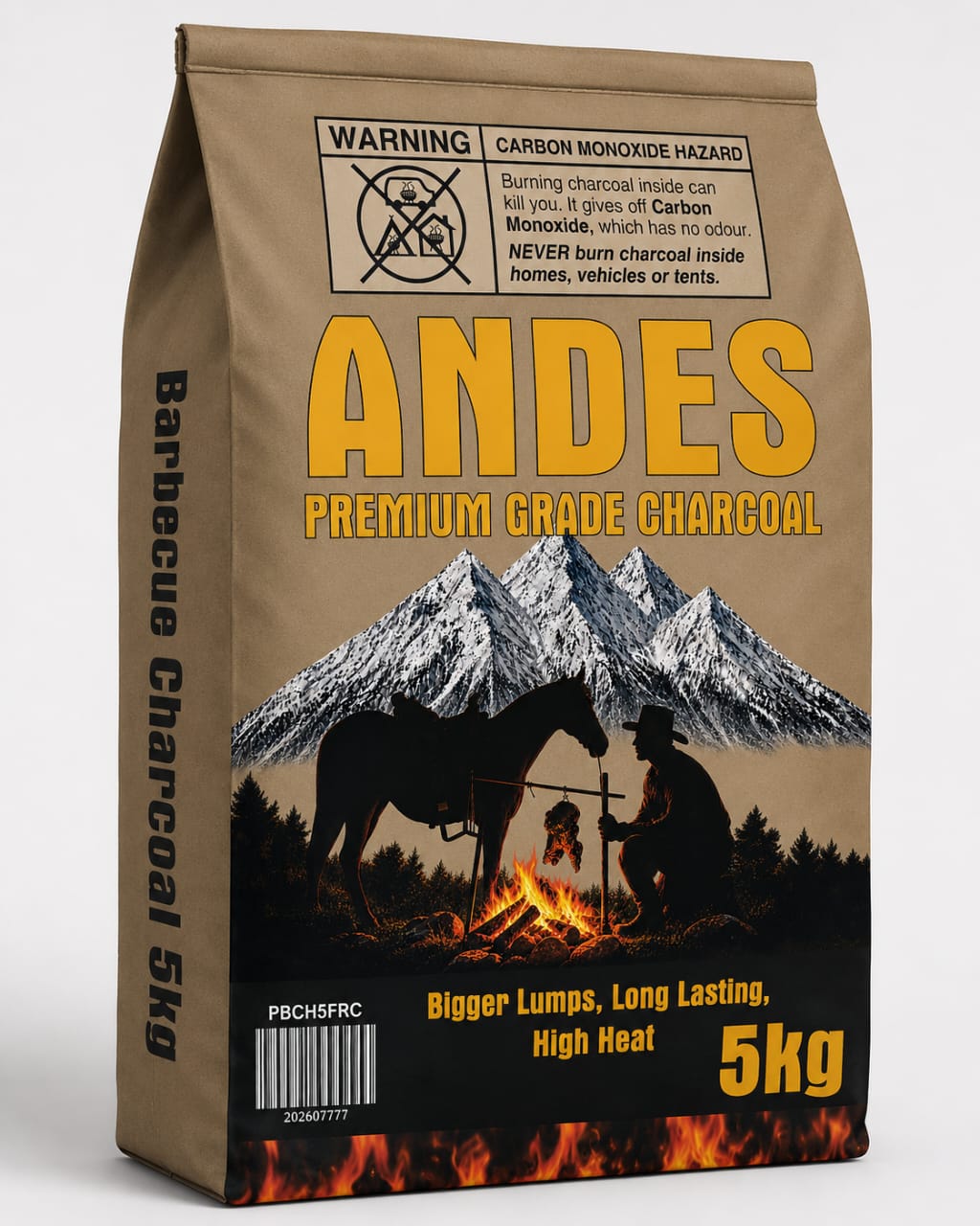 Home BBQ – Premium Grade Lumpwood Charcoal – 5kg (PBCH5FRC)